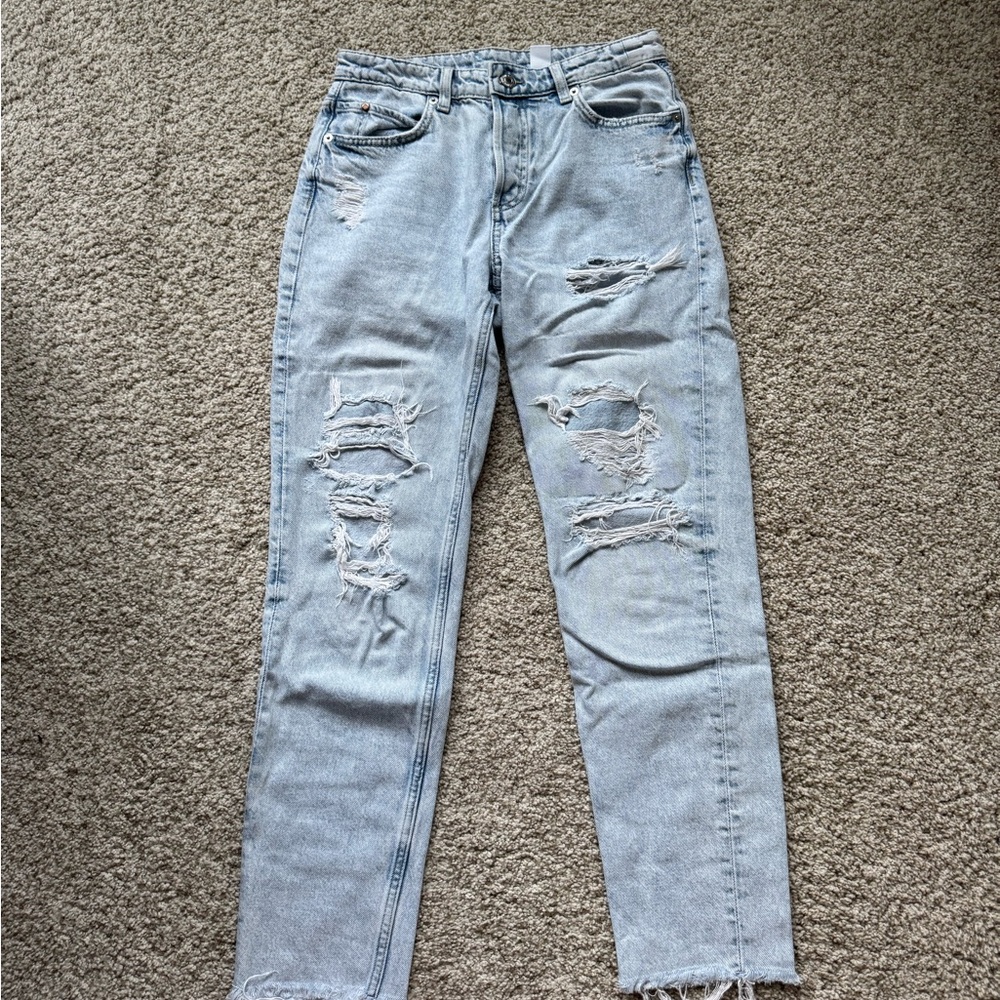 Boyfriend Distressed Light Blue Jeans